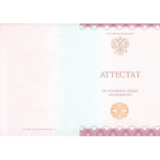 Аттестат об основном общем образовании 2014-2026 Аттестат об основном общем образовании 2014-2026