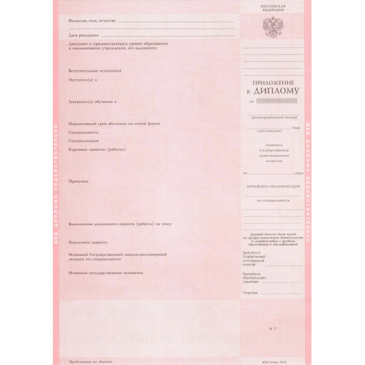 Диплом колледжа 2002-2007