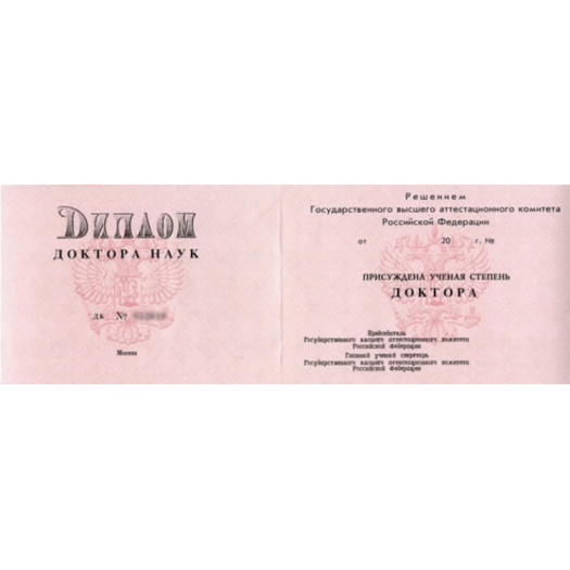 Диплом доктора наук 2000-2012 Диплом доктора наук 2000-2012