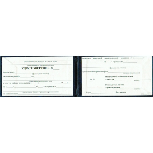 Удостоверение интернатуры 1993-2004 Удостоверение интернатуры 1993-2004