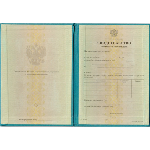 Свидетельство о повышении квалификации 1996-2012 Свидетельство о повышении квалификации 1996-2012